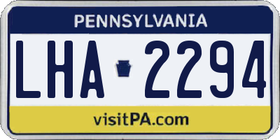 PA license plate LHA2294
