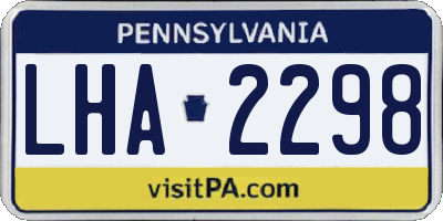 PA license plate LHA2298