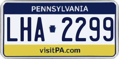 PA license plate LHA2299