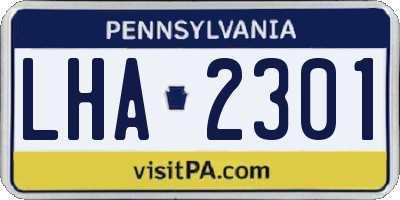 PA license plate LHA2301
