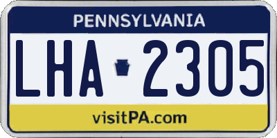 PA license plate LHA2305