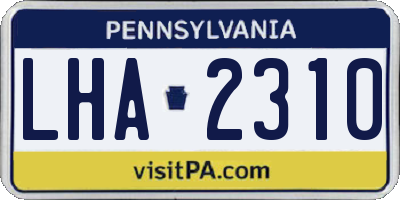 PA license plate LHA2310