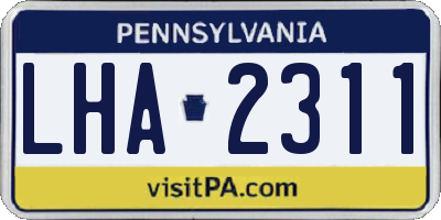 PA license plate LHA2311