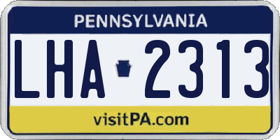 PA license plate LHA2313