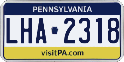 PA license plate LHA2318