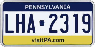 PA license plate LHA2319