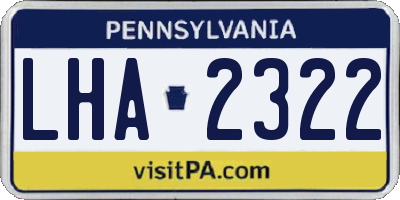 PA license plate LHA2322