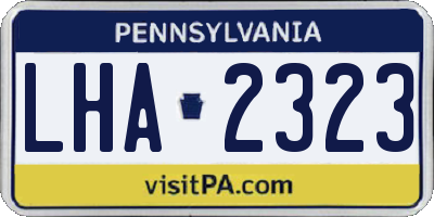 PA license plate LHA2323