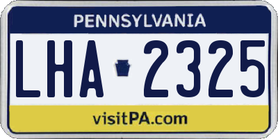 PA license plate LHA2325