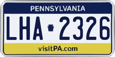PA license plate LHA2326