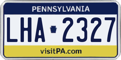 PA license plate LHA2327
