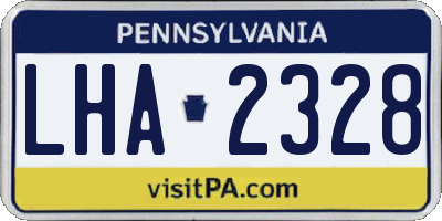 PA license plate LHA2328