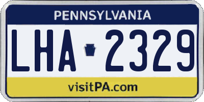 PA license plate LHA2329