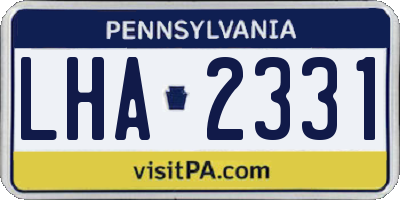 PA license plate LHA2331
