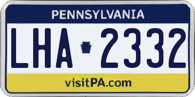 PA license plate LHA2332