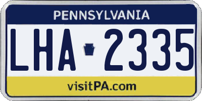 PA license plate LHA2335