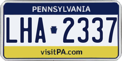 PA license plate LHA2337