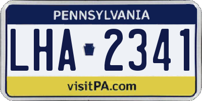 PA license plate LHA2341