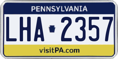 PA license plate LHA2357