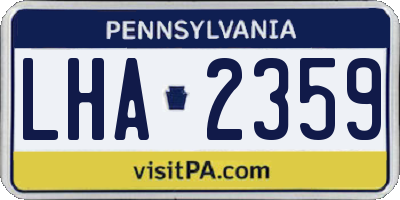 PA license plate LHA2359