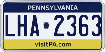 PA license plate LHA2363