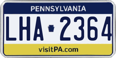 PA license plate LHA2364