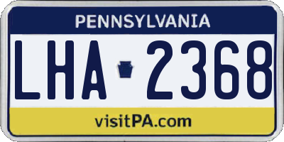 PA license plate LHA2368