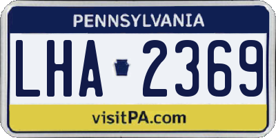 PA license plate LHA2369