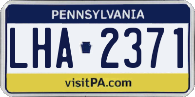 PA license plate LHA2371