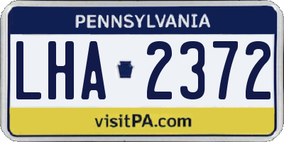 PA license plate LHA2372
