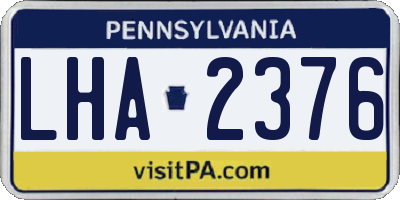 PA license plate LHA2376