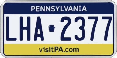 PA license plate LHA2377