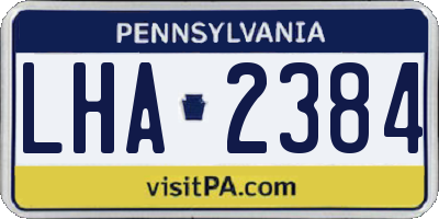 PA license plate LHA2384