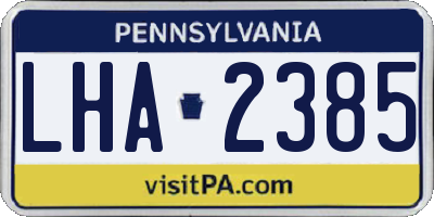 PA license plate LHA2385