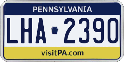 PA license plate LHA2390