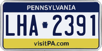 PA license plate LHA2391