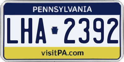 PA license plate LHA2392