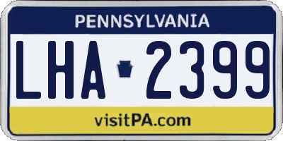 PA license plate LHA2399