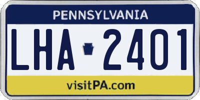 PA license plate LHA2401