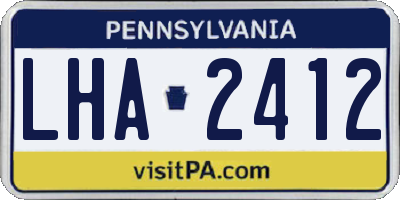 PA license plate LHA2412