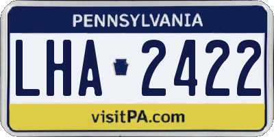 PA license plate LHA2422