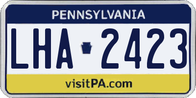 PA license plate LHA2423