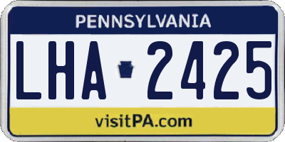 PA license plate LHA2425