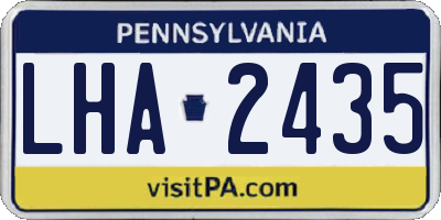 PA license plate LHA2435