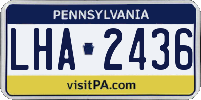 PA license plate LHA2436