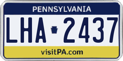 PA license plate LHA2437
