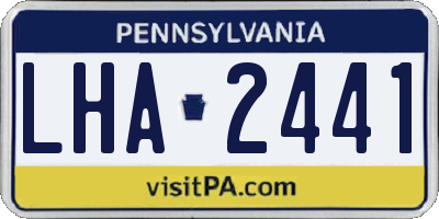 PA license plate LHA2441