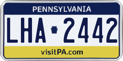 PA license plate LHA2442