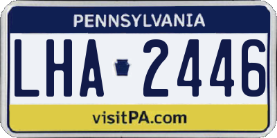 PA license plate LHA2446
