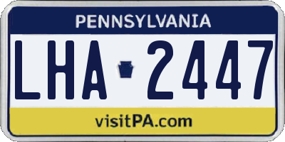 PA license plate LHA2447